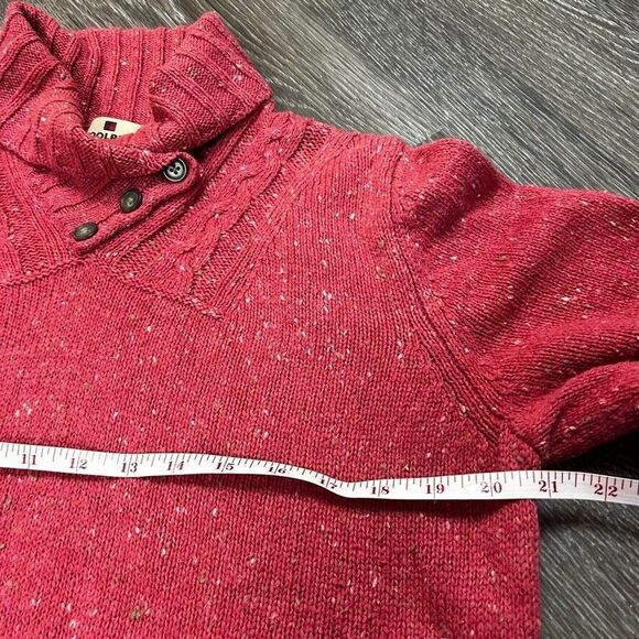 Woolrich Sweater Soft Ruby Heather Button Cowl Neck Size L EUC - Picture 8 of 8
